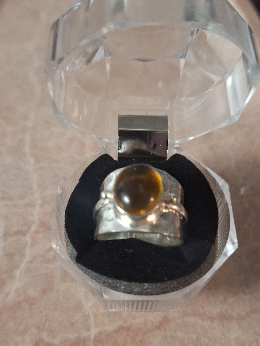 Sterling Silver Lemon Quartz Cabochon Statement Ring